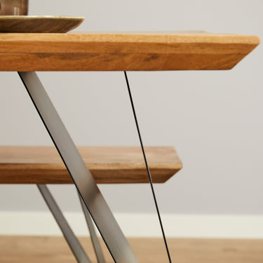 Dining Table – Solid Mango Wood, Rectangular Tabletop, Metal Legs – Extense | Starfur