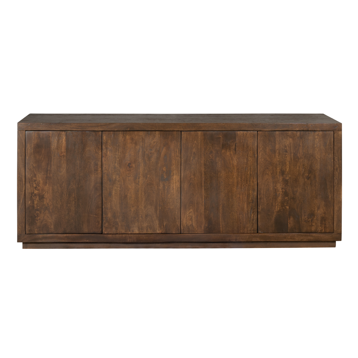 Sideboard - Braunes Mangoholz, Grifflose Türen, Geradliniges Design, 200 cm – Brussel | Starfurn
