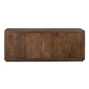 Sideboard - Braunes Mangoholz, Grifflose Türen, Geradliniges Design, 200 cm – Brussel | Starfurn