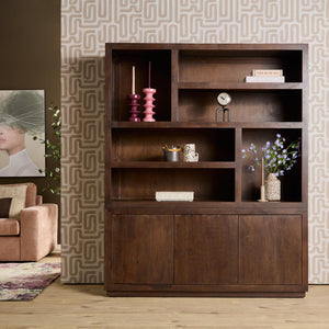 Shelf – Mango wood, brown look, handleless – Brussels | Starfurn