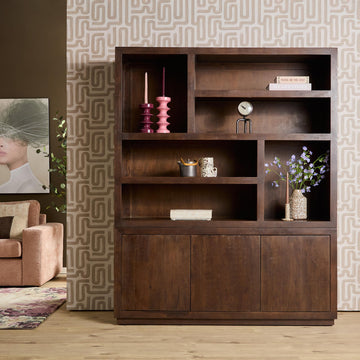 Shelf – Mango wood, brown look, handleless – Brussels | Starfurn
