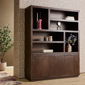 Shelf – Mango wood, brown look, handleless – Brussels | Starfurn