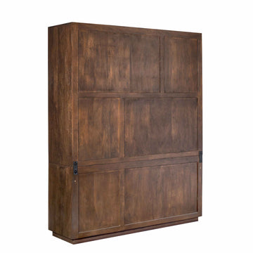 Bücherregal - Braunes Mangoholz, Offene Fächer, Grifflose Türen, XL 160 cm – Brussel | Starfurn