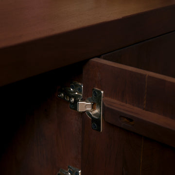 TV Units – Mango Wood Material, Brown Finish, Handleless Design – Brussel | Starfurn