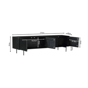 TV Furniture – Mango Wood, Black Metal, Slat Front – Madison | Starfurn