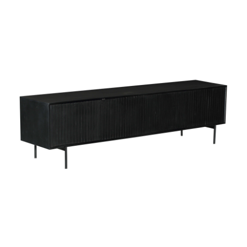 TV Furniture – Mango Wood, Black Metal, Slat Front – Madison | Starfurn