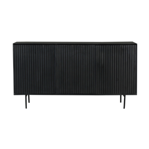 Sideboard – Mangoholz Korpus, Metallgestell, Schwarze Oberfläche – Madison | Starfurn