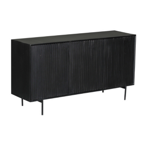 Sideboard – Mangoholz Korpus, Metallgestell, Schwarze Oberfläche – Madison | Starfurn