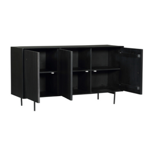 Sideboard – Mangoholz Korpus, Metallgestell, Schwarze Oberfläche – Madison | Starfurn
