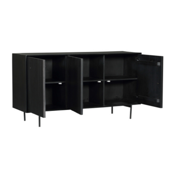 Sideboard – Mangoholz Korpus, Metallgestell, Schwarze Oberfläche – Madison | Starfurn