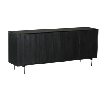 Sideboard – Mango Holz, Vertikale Lamellenfront, Metallrahmen – Madison | Starfurn
