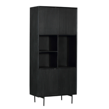 Bookcase - Solid Wood, Metal Frame, 4 Doors & 3 Compartments – Madison | Starfurn