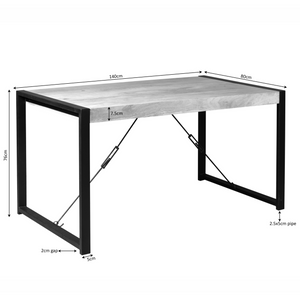 Esszimmertisch - Mangoholz Natur, U Gestell, Schwarz Metall, 140 cm – Boaz | Starfurn