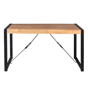 Dining Table – Rectangular Shape, Mango Wood, Metal U-Frame – Boaz | Starfurn