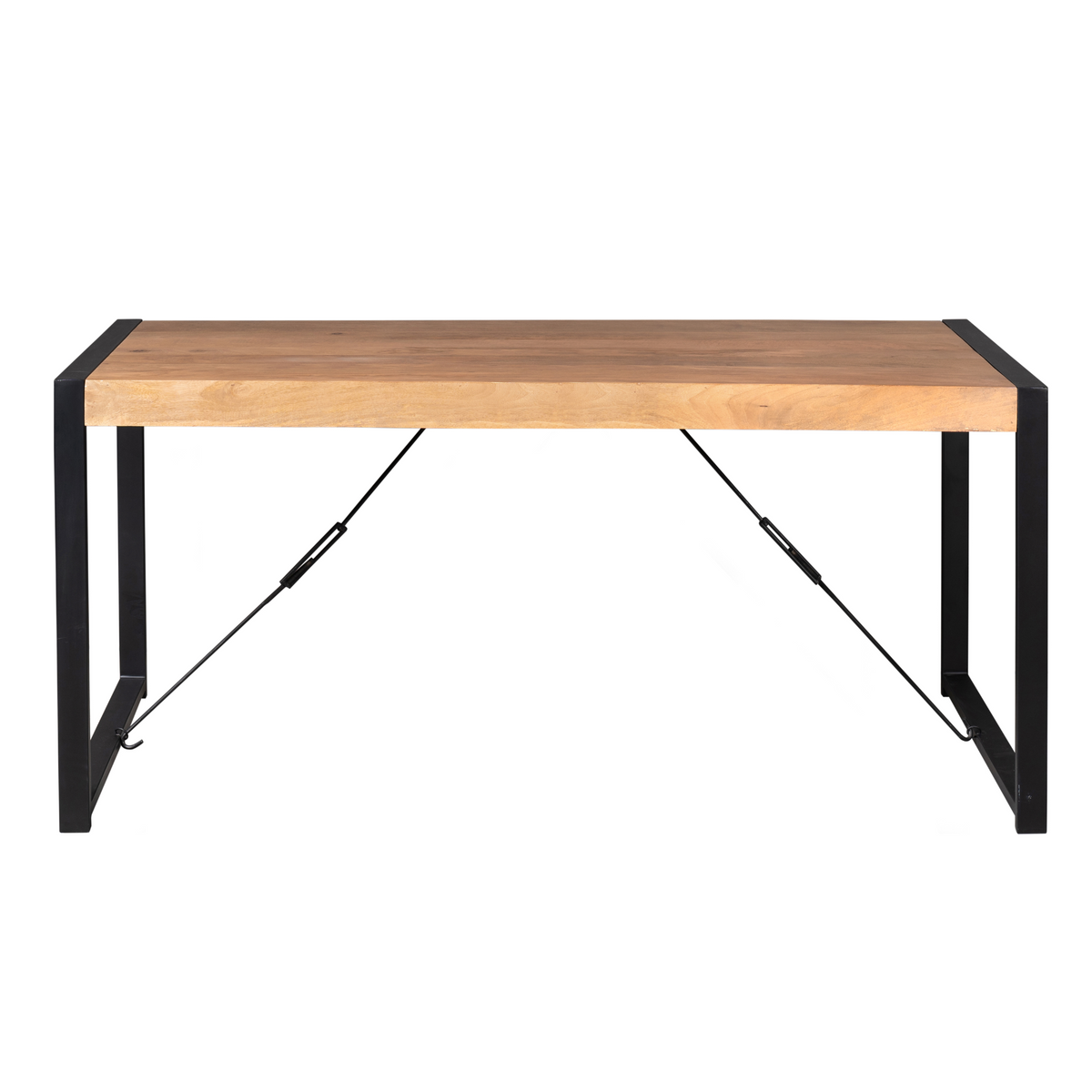 Dining Table – Rectangular Design, Mango Wood, Metal Frame – Boaz | Starfurn