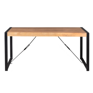 Dining Table – Rectangular Design, Mango Wood, Metal Frame – Boaz | Starfurn
