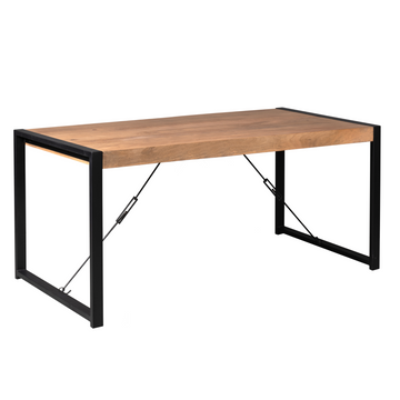 Dining Table – Rectangular Design, Mango Wood, Metal Frame – Boaz | Starfurn