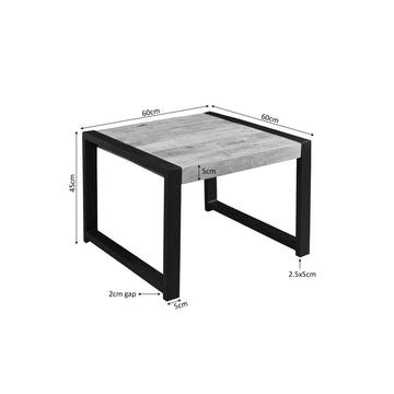 Beistelltisch - Mangoholz Natur, Schwarze Beine, Metallgestell, 60 cm – Boaz | Starfurn