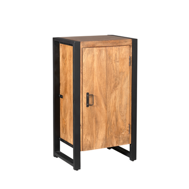 Schrank - Mangoholz Natur, Schwarze Akzente, Metallbeine – Boaz | Starfurn