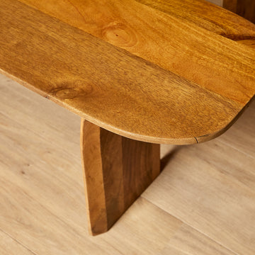 Esszimmerbank - Mangoholz Massiv, Klare Form, Zeitloses Design, 220 cm – Tense | Starfurn