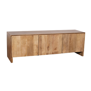 TV-Möbel - Mangoholz Natur, Minimalistisches Design, Drei Türen, 150 cm – Tense | Starfurn