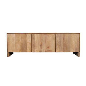 TV-Möbel - Mangoholz Natur, Minimalistisches Design, Drei Türen, 150 cm – Tense | Starfurn
