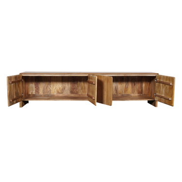 TV Cabinet – Mango Wood, Minimalist Design, Natural Warm Look, Storage with Cabinet Doors – Tense | Starfurn