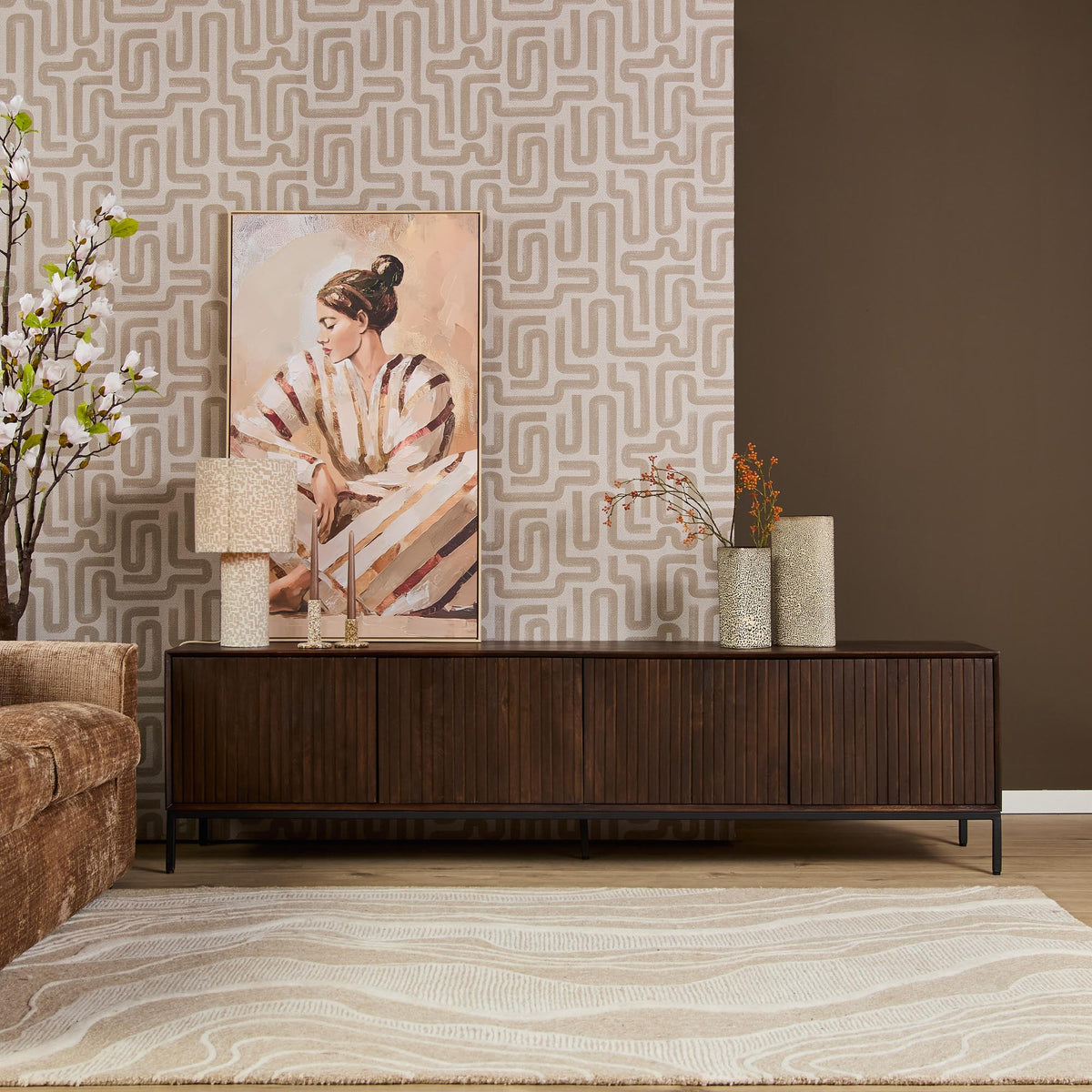 TV Unit – Mango Wood, Metal Frame, Modern Design – Madison | Starfurn