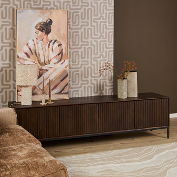 TV Unit – Mango Wood, Metal Frame, Modern Design – Madison | Starfurn