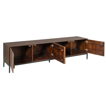 TV Unit – Mango Wood, Metal Frame, Modern Design – Madison | Starfurn