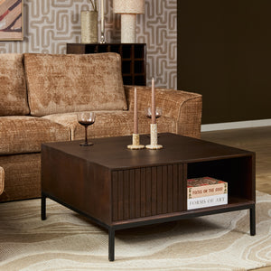 Coffee Table - Square Design, Mango Wood, Metal Frame - Madison | Starfurn