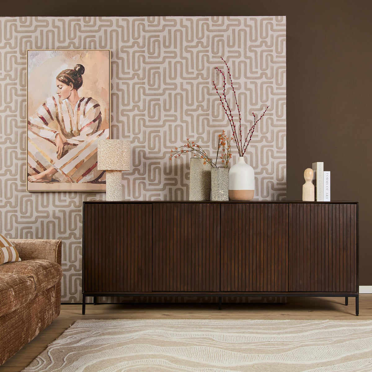 Sideboard – Mango Wood, Modern Design, Metal Accents – Madison | Starfurn