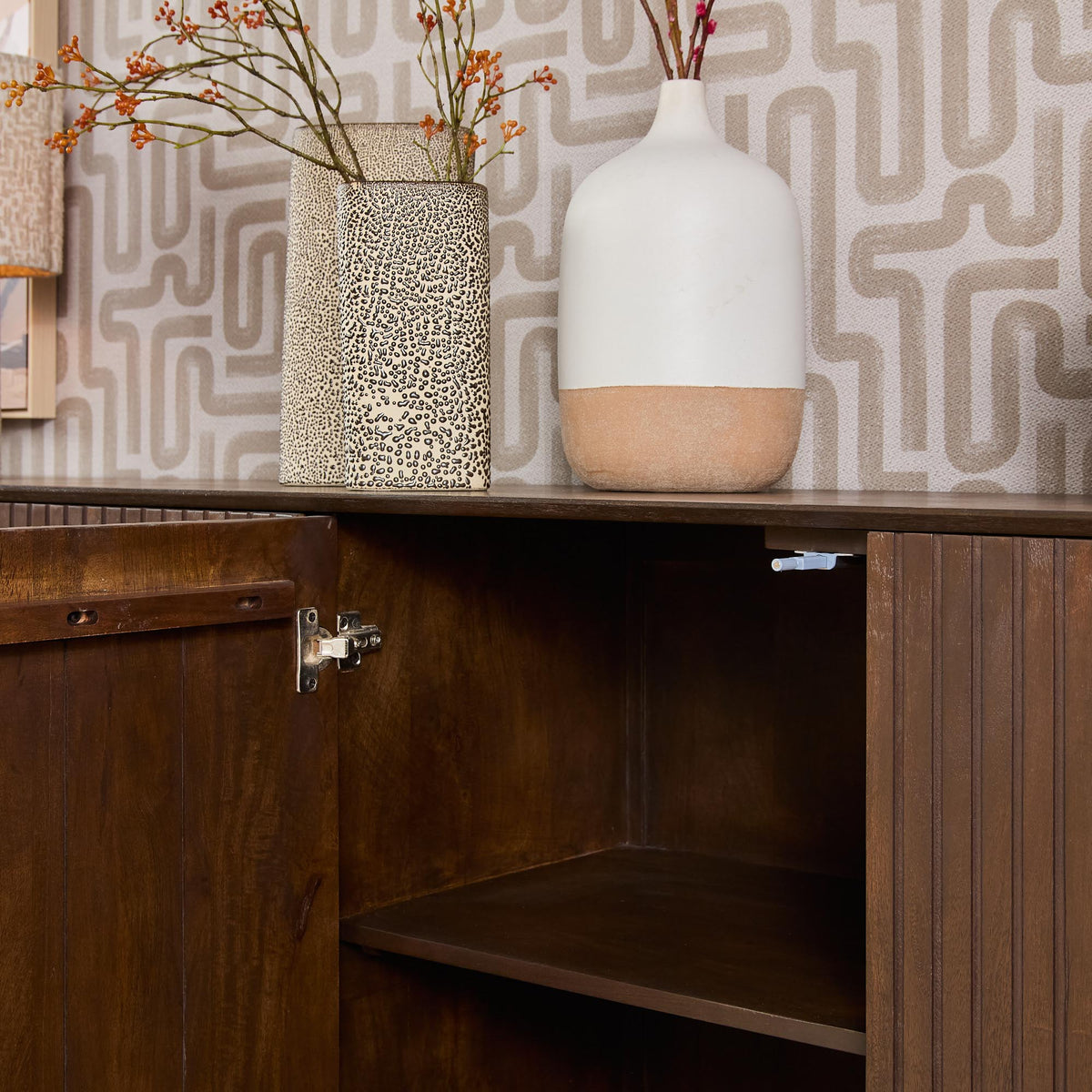 Sideboard – Mango Wood, Modern Design, Metal Accents – Madison | Starfurn
