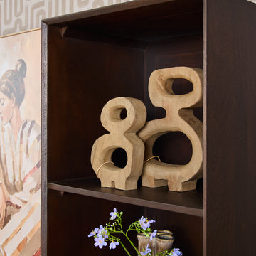 Bücherregal – Mango Holz, Vertikale Lamellenfront, Metallrahmen – Madison | Starfurn
