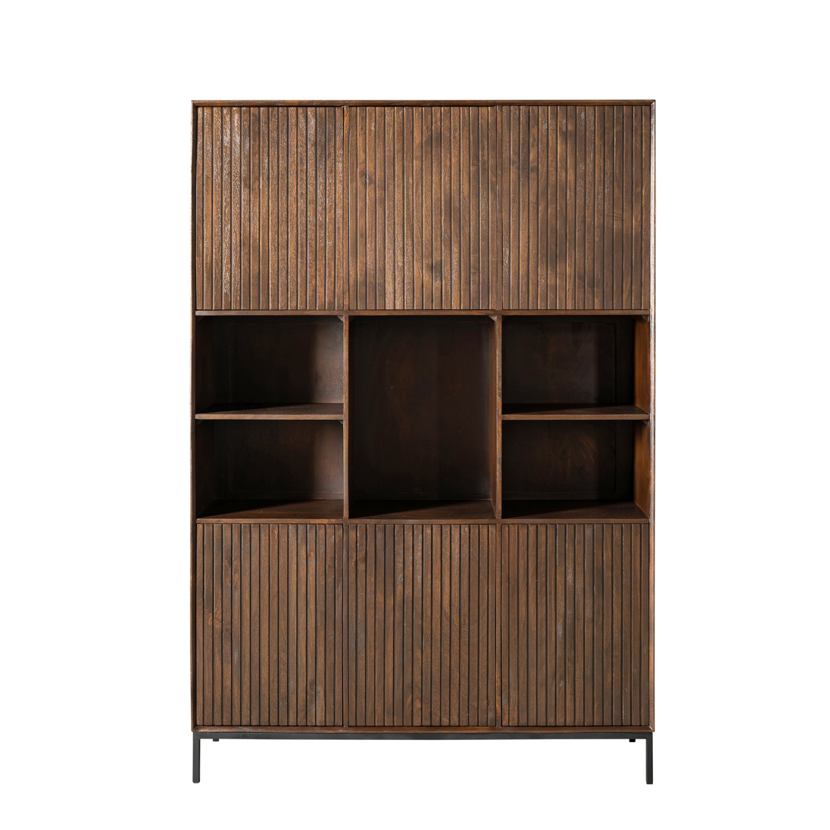 Schrank – Mangoholz, Schwarzmetall, Braunoptik - Madison | Starfurn