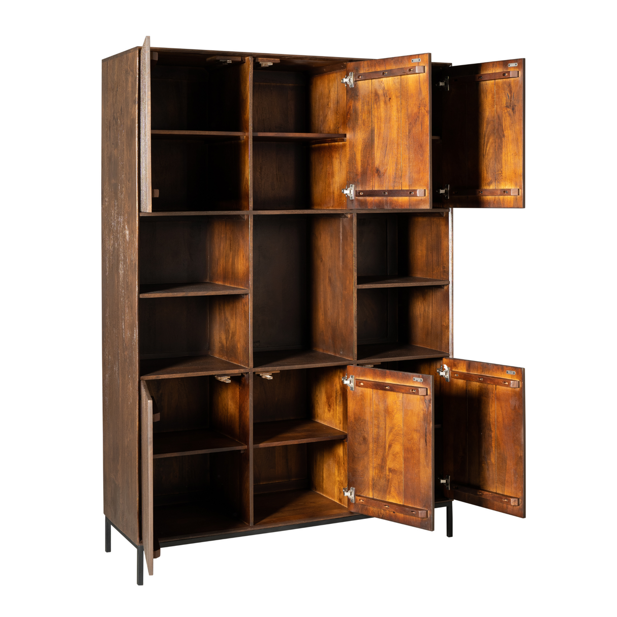 Schrank – Mangoholz, Schwarzmetall, Braunoptik - Madison | Starfurn