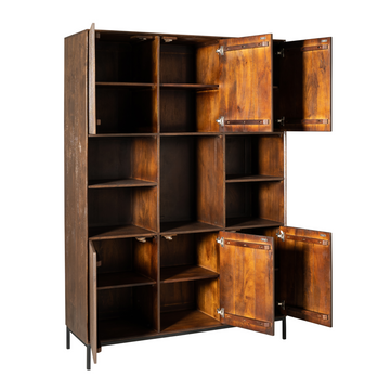 Schrank – Mangoholz, Schwarzmetall, Braunoptik - Madison | Starfurn