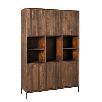 Shelf - Mango Wood, Black Metal, Brown Look - Madison | Starfurn