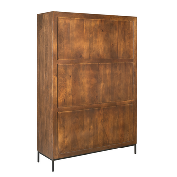 Schrank – Mangoholz, Schwarzmetall, Braunoptik - Madison | Starfurn