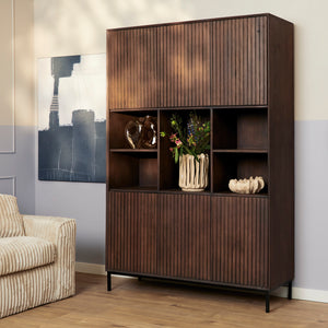 Schrank – Mangoholz, Schwarzmetall, Braunoptik - Madison | Starfurn