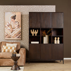 Schrank – Mangoholz, Schwarzmetall, Braunoptik - Madison | Starfurn