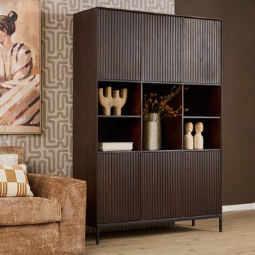 Schrank – Mangoholz, Schwarzmetall, Braunoptik - Madison | Starfurn
