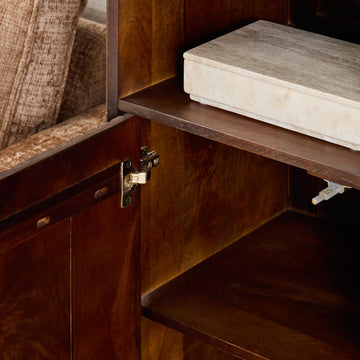 Shelf - Mango Wood, Black Metal, Brown Look - Madison | Starfurn