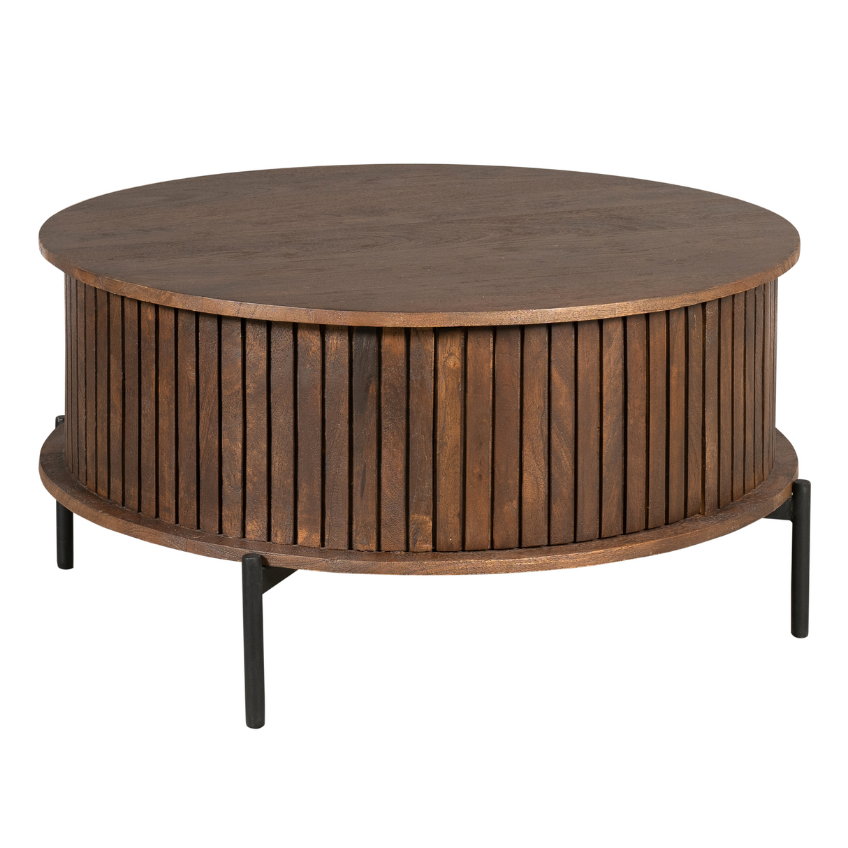 Couchtisch – Mangoholz, Lattenmuster, Braune Oberfläche – Madison | Starfurn