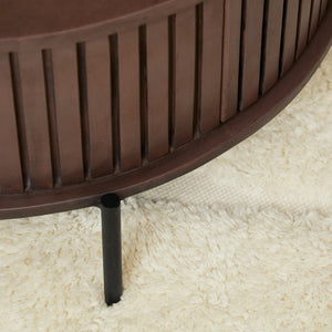 Couchtisch – Mangoholz, Lattenmuster, Braune Oberfläche – Madison | Starfurn