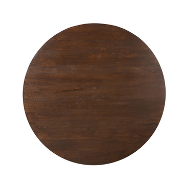 Esszimmertisch – Braunes Mangoholz, Runde Form, Massive Holzbasis – Madison | Starfurn