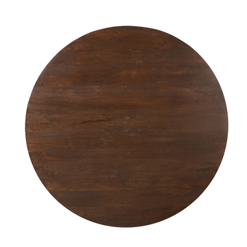 Esszimmertisch - Runde Form, Braunes Mangoholz, Massives Holzgestell, 150 cm – Madison | Starfurn
