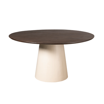 Esszimmertisch - Runde Form, Braunes Mangoholz, Massives Holzgestell, 150 cm – Madison | Starfurn