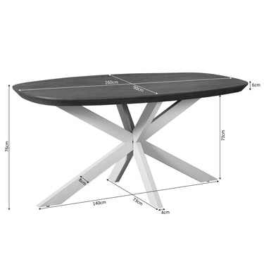 Dining Table - Danish Oval, Mango Wood, Sand Frame - Madison | Starfurn
