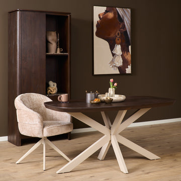 Esszimmertisch – Deens Oval, Mangoholz, Sandgestell – Madison | Starfurn